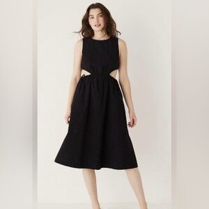 NWT Frank And Oak womens eyelet black dress organic coton size small